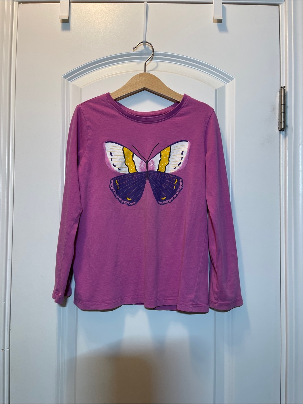 Tea Collection Pink-Purple Long Sleeve Butterfly Tee